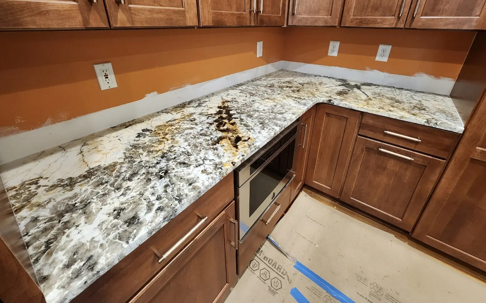 New kitchen countertop with granite